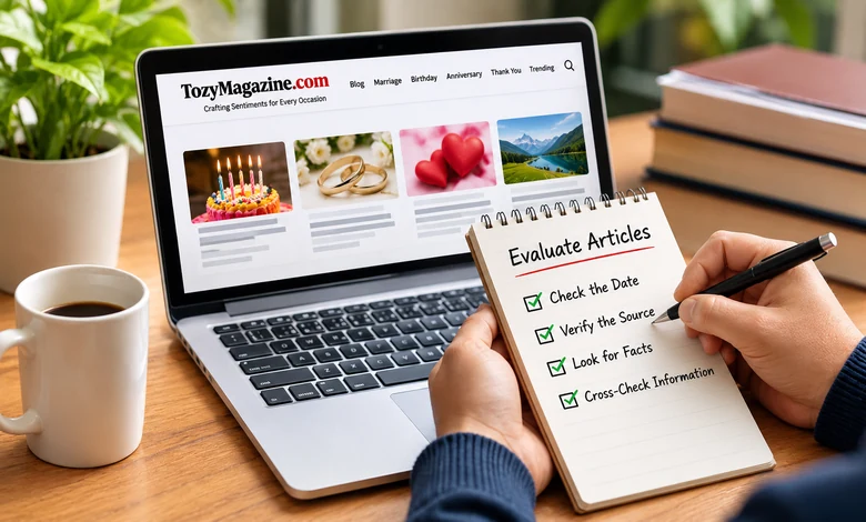 Reviewing TozyMagazine.com articles by checking publication dates, sources and information accuracy.