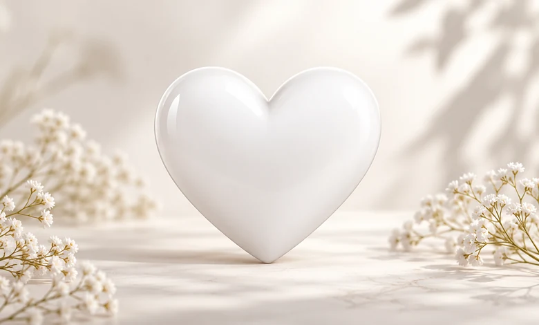 White heart emoji (🤍) representing love, care and affection